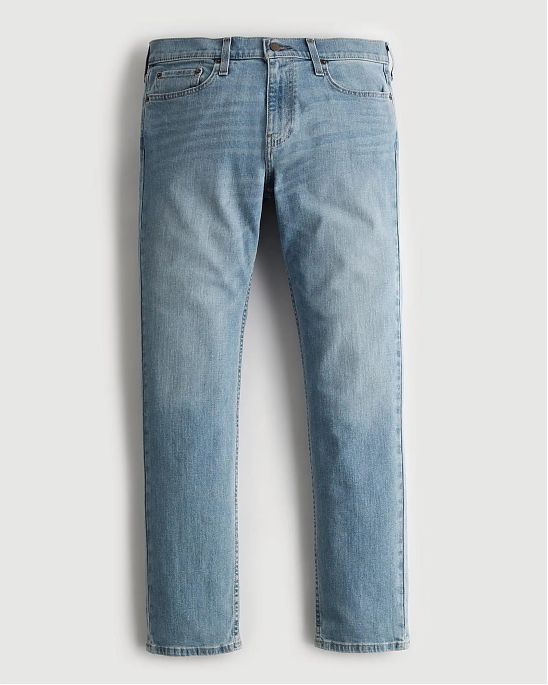 Moscow USA предлагает вам купить джинсы Hollister Slim Straight Jeans синего цвета с небольшими потертостями. Модель 06943. Доставка по России, Москве и области, самовывоз.