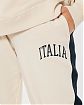 Женские спортивные штаны Hollister Dad joggers бежевого цвета с лого. Модель 06370. Подробное описание и цена товара. Доставка по России, Москве и Области от Moscow USA
