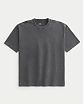 Мужская плотная футболка Hollister темно-серого цвета из мягкого хлопка с винтажным эффектом. Оригинальная модель 08176, бесплатная доставка и примерка по России