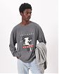 Moscow USA предлагает вам купить футболку с длинным рукавом Abercrombie Fitch серого цвета с принтом в виде лыжника. Модель 06144. Доставка по России, Москве и области, самовывоз
