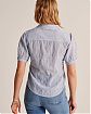 Классическая женская рубашка Abercrombie Fitch синего цвета в белую полоску с коротким рукавом. Модель 05127. Подробное описание и цена товара. Доставка по России, Москве и Области от Moscow USA