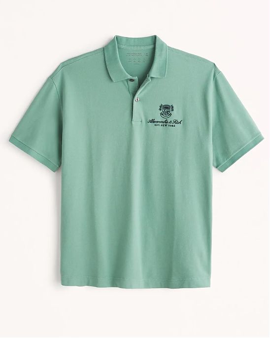 Moscow USA предлагает вам купить поло Abercrombie Fitch Oversized зеленого цвета с нашитым лого. Модель 06112. Доставка по России, Москве и области, самовывоз.