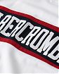 Moscow USA предлагает вам купить мужское поло Abercrombie & Fitch белого цвета с надписью и полосками. Модель 07556. Бесплатная доставка по России, Москве и области, самовывоз.