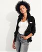 Женская толстовка синего цвета Hollister черного цвета с нашитой белой надписью и розовой чайкой. Модель 03547. Подробное описание и цена товара. Доставка по России, Москве и Области от Moscow USA