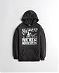 Женская толстовка Hollister Oversized Retro темно-серого цвета с принтом. Модель 06719. Подробное описание и цена товара. Доставка по России, Москве и Области от Moscow USA