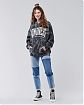 Женская толстовка синего цвета Hollister Oversize темно-серого цвета с принтами. Модель 05580. Подробное описание и цена товара. Доставка по России, Москве и Области от Moscow USA