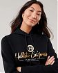 Женская толстовка с капюшоном Hollister черного цвета с фирменным золотым принтом на груди. Модель 06032. Подробное описание и цена товара. Доставка по России, Москве и Области от Moscow USA