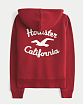 Женская толстовка Hollister на молнии с подкладкой Sherpa красного цвета. Оригинальная модель, бесплатная доставка и примерка по России.