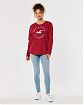 Женская футболка Hollister красного цвета с белой графикой. Модель 06599. Доставка по России, Москве и Области от Moscow USA