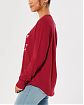Женская футболка Hollister красного цвета с белой графикой. Модель 06599. Доставка по России, Москве и Области от Moscow USA