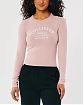 Женская футболка Hollisterрозового цвета с графикой. Модель 06596. Доставка по России, Москве и Области от Moscow USA