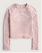 Женская футболка Hollisterрозового цвета с графикой. Модель 06596. Доставка по России, Москве и Области от Moscow USA